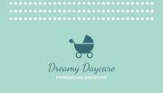 Mint Dotted Babysitting Business Card - Página 1