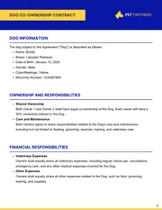 Dog Co-Ownership Contract Template - Pagina 2