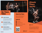 Simple Orange and Grey Fitness Brochure - page 1