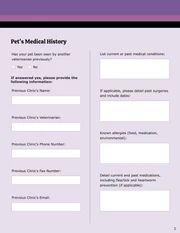 Veterinary Patient History Form Template - Page 2