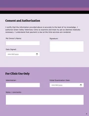 Veterinary Patient History Form Template - Page 4