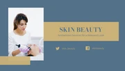 Blue, White & Gold Pastel Colour Aesthetician Business Card - Page 1
