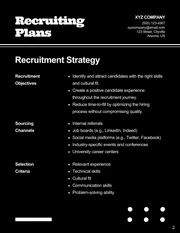 Simple Black and White Recruiting Plan - Page 2