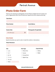 Photo Order Form Template - Seite 1
