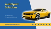 Simple Blue Yellow Car Automotive Business Card - Page 1