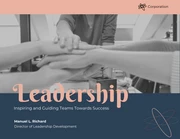 Blue And Soft Red Simple Leadership Presentation - Page 1