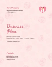 Pink Wedding Business Plan - Page 1