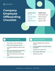 Company Employee Offboarding Checklist - Page 1