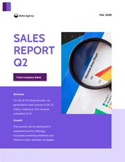Grey And Purple Modern Sales Report - Page 1