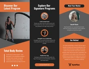 Grey and Orange Gym Tri Fold Brochure - page 2