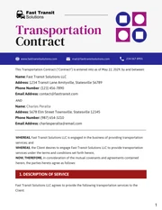 Transportation Contract Template - Seite 1