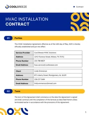 HVAC Installation Contract Template - Pagina 1