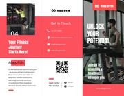 Black and Red Gym Tri Fold Brochure - page 1