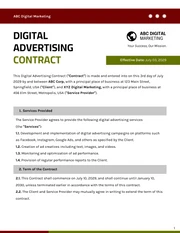 Digital Advertising Contract Template - page 1