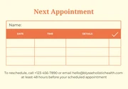 Light Yellow And Orange Minimalist Illustration Appointment Card - Page 2