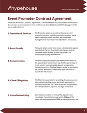 Promoter Contract Template - page 1