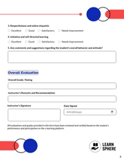 Student Evaluation Form Template - Seite 3