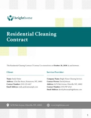 Residential Cleaning Contract Template - Pagina 1