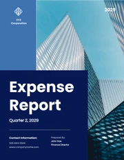 White And Blue Expenses Report - Page 1