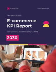 Navy Blue and Magenta E-commerce KPI Reports - Page 1
