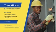 Blue Yellow Picture Business Card Electrician - Page 2