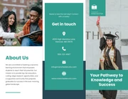 Teal Green Minimalist College Trifold Brochure - Page 1