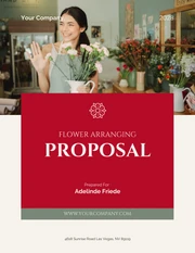 Red, Green and Brown Flower Arrangement Event Proposal - Page 1