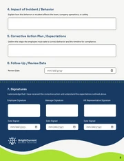 Corrective Action Form Template - Page 2