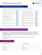 401(k) Plan Enrollment Form - Pagina 2