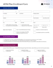 401(k) Plan Enrollment Form - صفحة 1