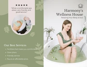Green And White Elegant Simple Aesthetic Relaxing Spa Brochure - صفحة 1