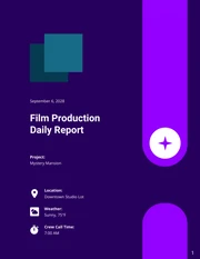 Purple Simple Minimalist Production Report - page 1
