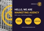 Yellow And Nay Modern Professional Marketing Postcard - Página 1