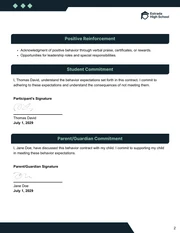 Student Behavior Contract Template - صفحة 2