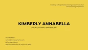 Modern Yellow and Black Bartender Business Card - page 2
