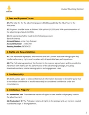 Podcast Advertising Contract Template - page 2