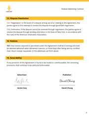 Podcast Advertising Contract Template - page 4