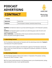 Podcast Advertising Contract Template - Pagina 1