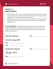 Attorney Employment Contract Template - Page 5