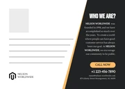 Black And Yellow Professional Business Postcard - Page 2