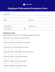 Blue and White Simple Evaluation Forms - Page 1