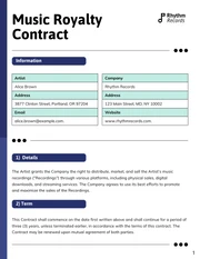 Music Royalty Contract Template - Página 1