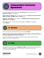 Independent Contractors Contract Template - Página 1