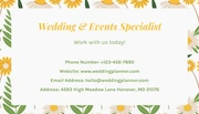 White And Yellow Modern Floral Pattern Wedding Business Card - Page 2