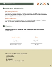 Yard Maintenance Contract Template - page 3