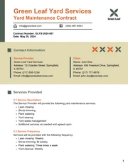 Yard Maintenance Contract Template - Pagina 1