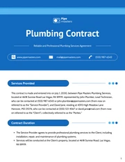 Plumbing Contract Template - Pagina 1