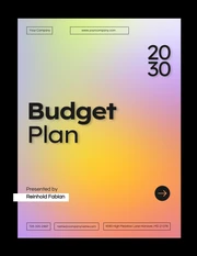 Black And Gradient Simple Budget Plan - Page 1