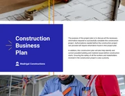Construction Business Plan Template - Page 1