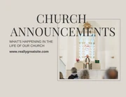 Beige Clean Modern Minimalist Announcement Church Presentation - Seite 1